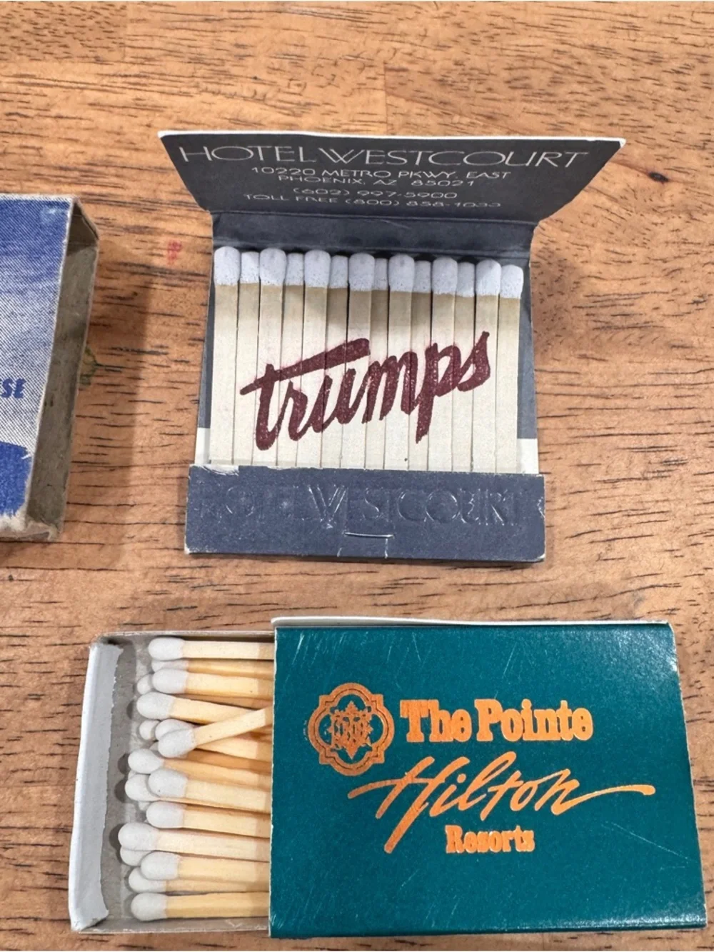 Vintage Matchbox Lot Of 10 Hilton Arizona Hotels Waterproof Advertising New Used